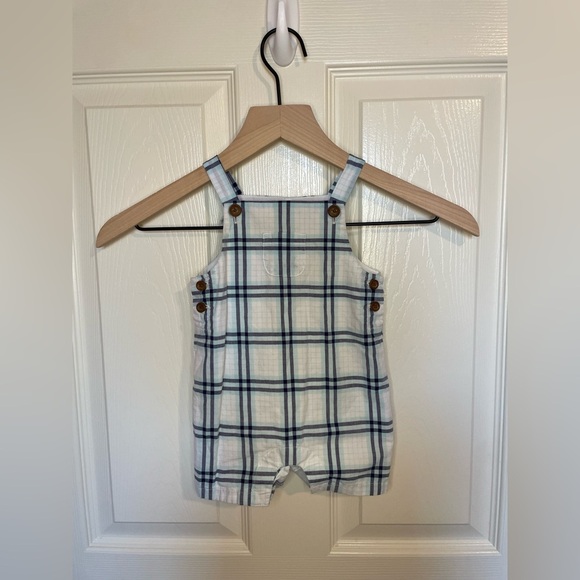 Janie and Jack Plaid Cotton Overalls 3-6 Months - Picture 1 of 4